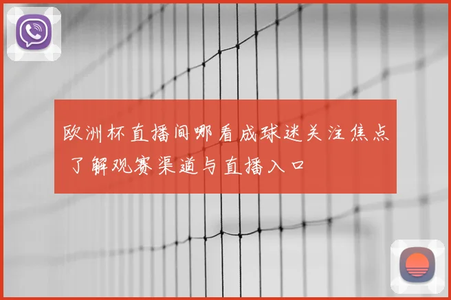 欧洲杯直播间哪看成球迷关注焦点 了解观赛渠道与直播入口